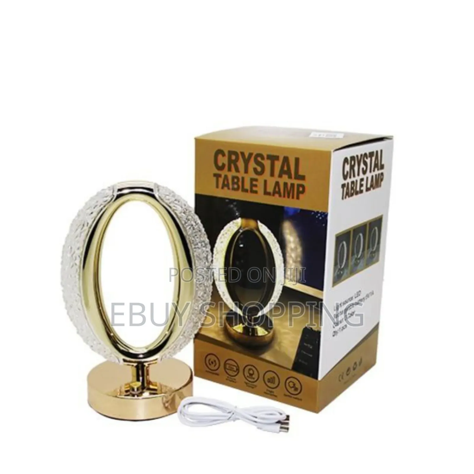 Modern Crystal Led Desk Lamp–3 Lighting Modes Usb Charging