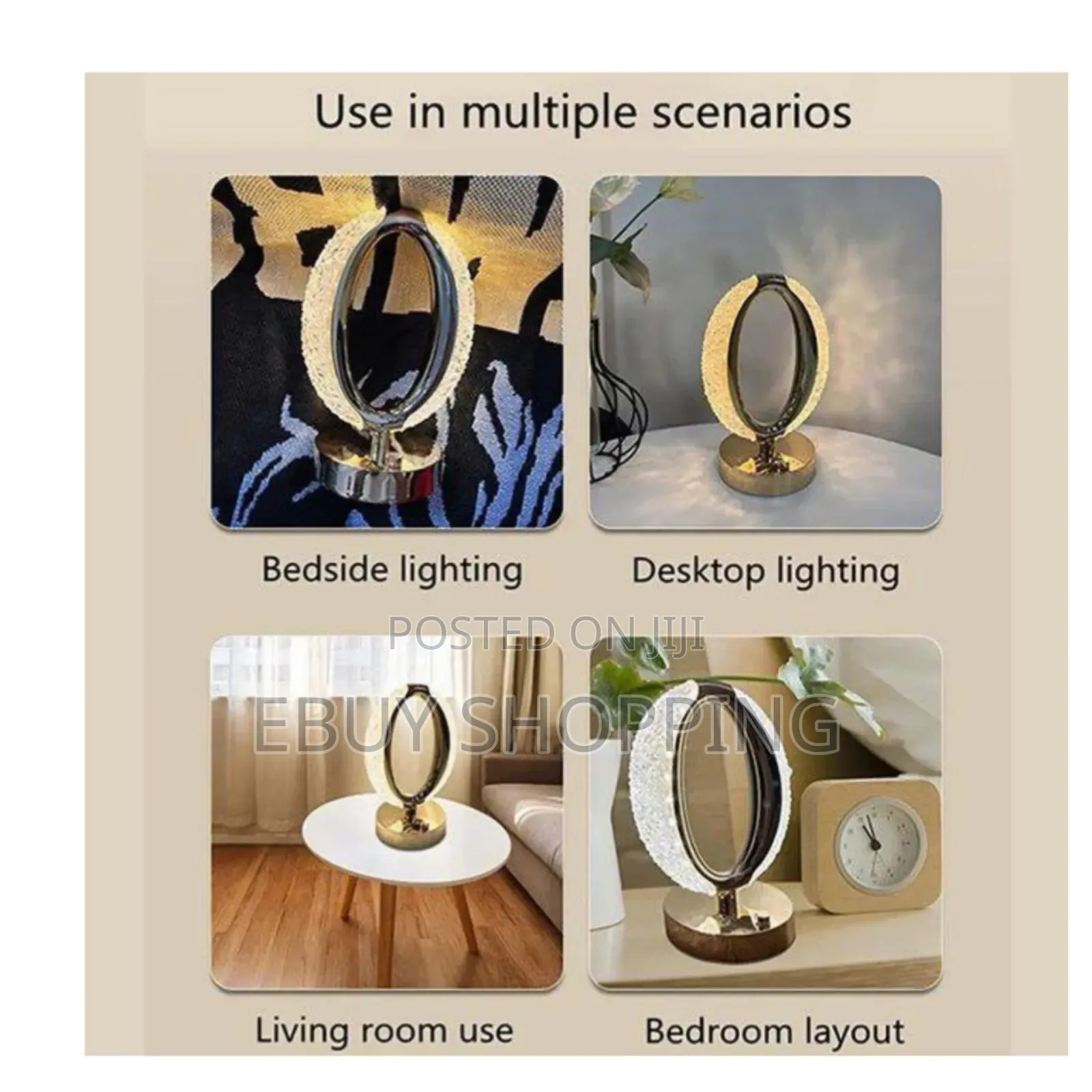 Modern Crystal Led Desk Lamp–3 Lighting Modes Usb Charging