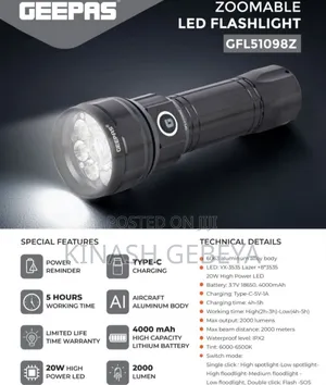Photo - Geepas Zoomable Led Flashlight