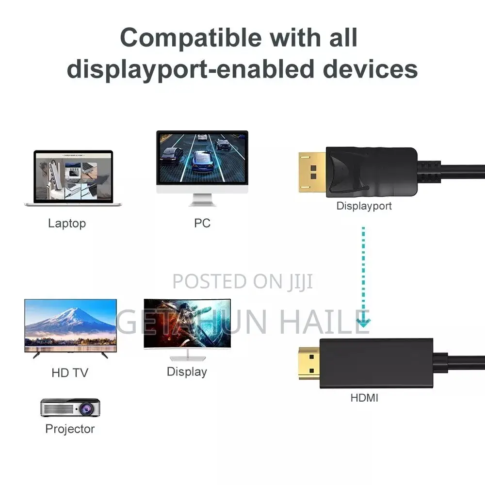 Display Port to Hdmi Cable 1.8m (Dp to Hdmi)