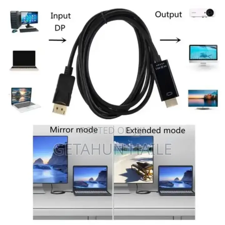 Display Port to Hdmi Cable 1.8m (Dp to Hdmi)