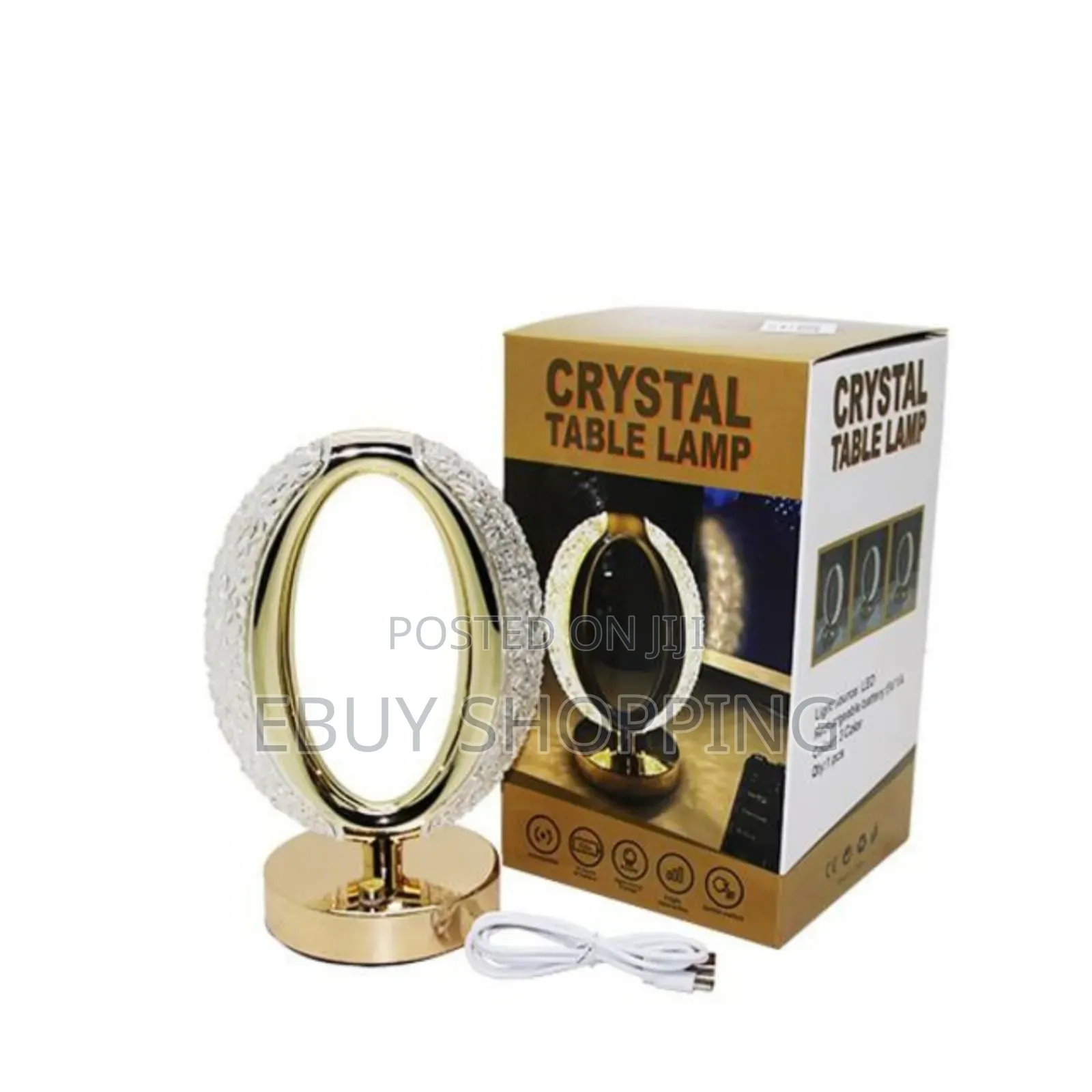 Compact Crystal Table Lamp – Portable