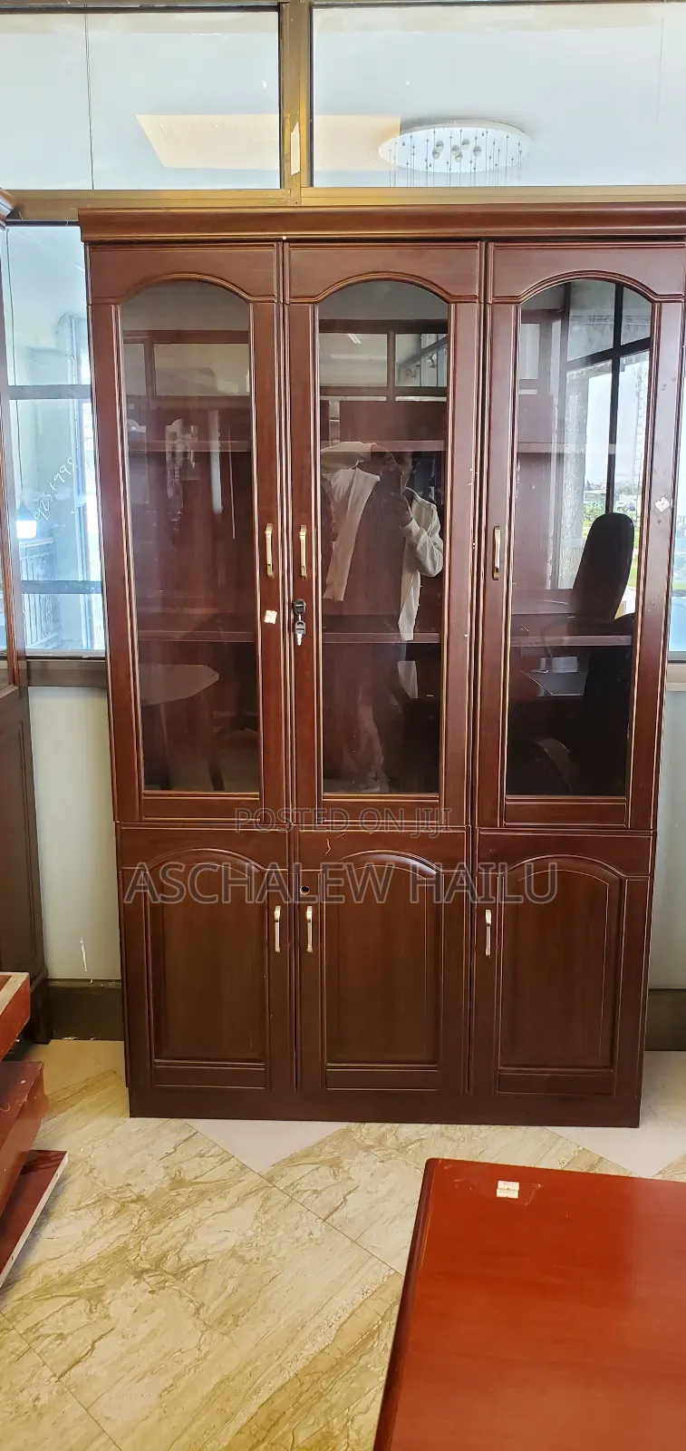 3-Door Wooden Office Filing Cabinet