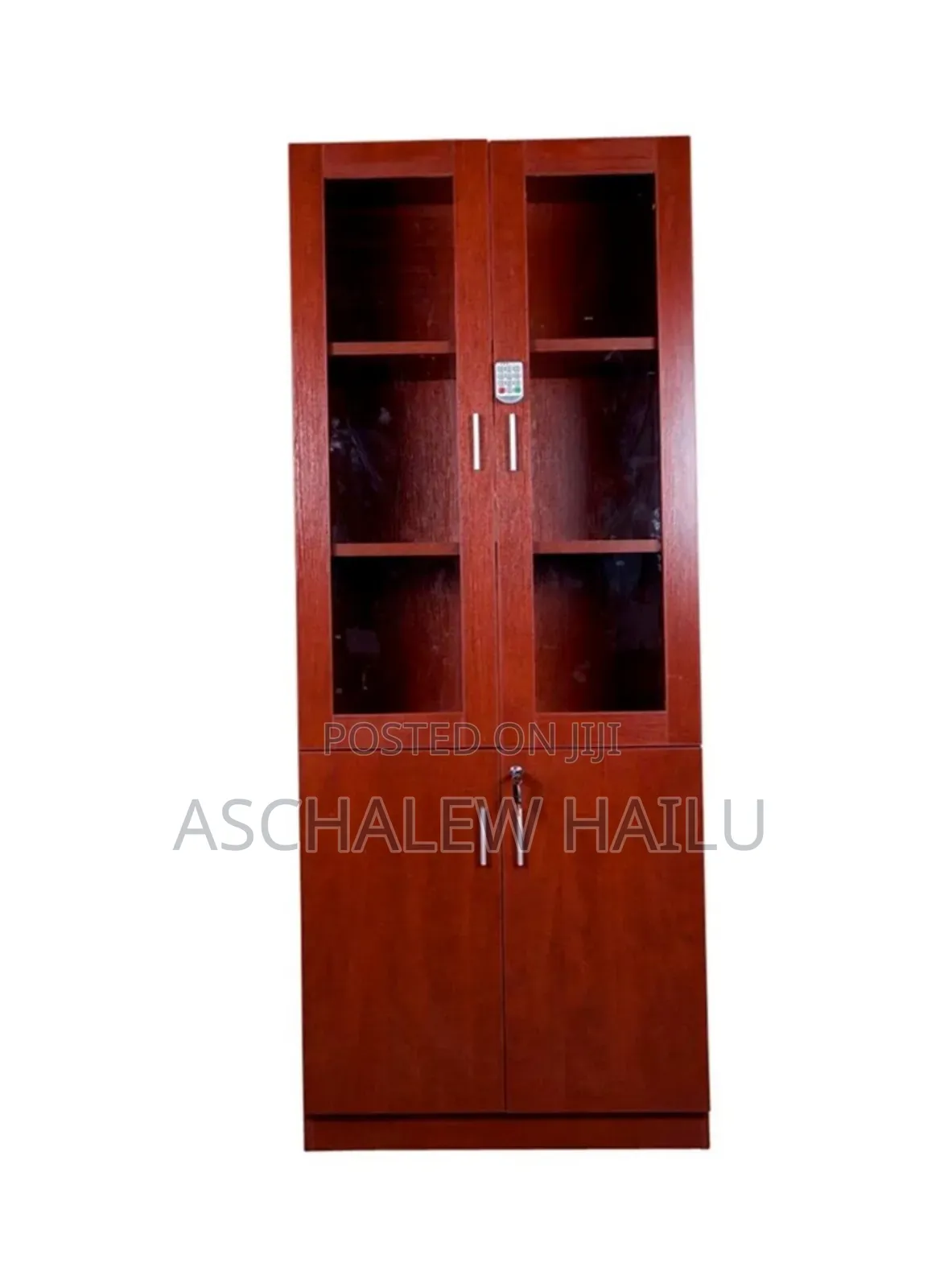 2 Side Book or Document Shelf on Glass Cabinet