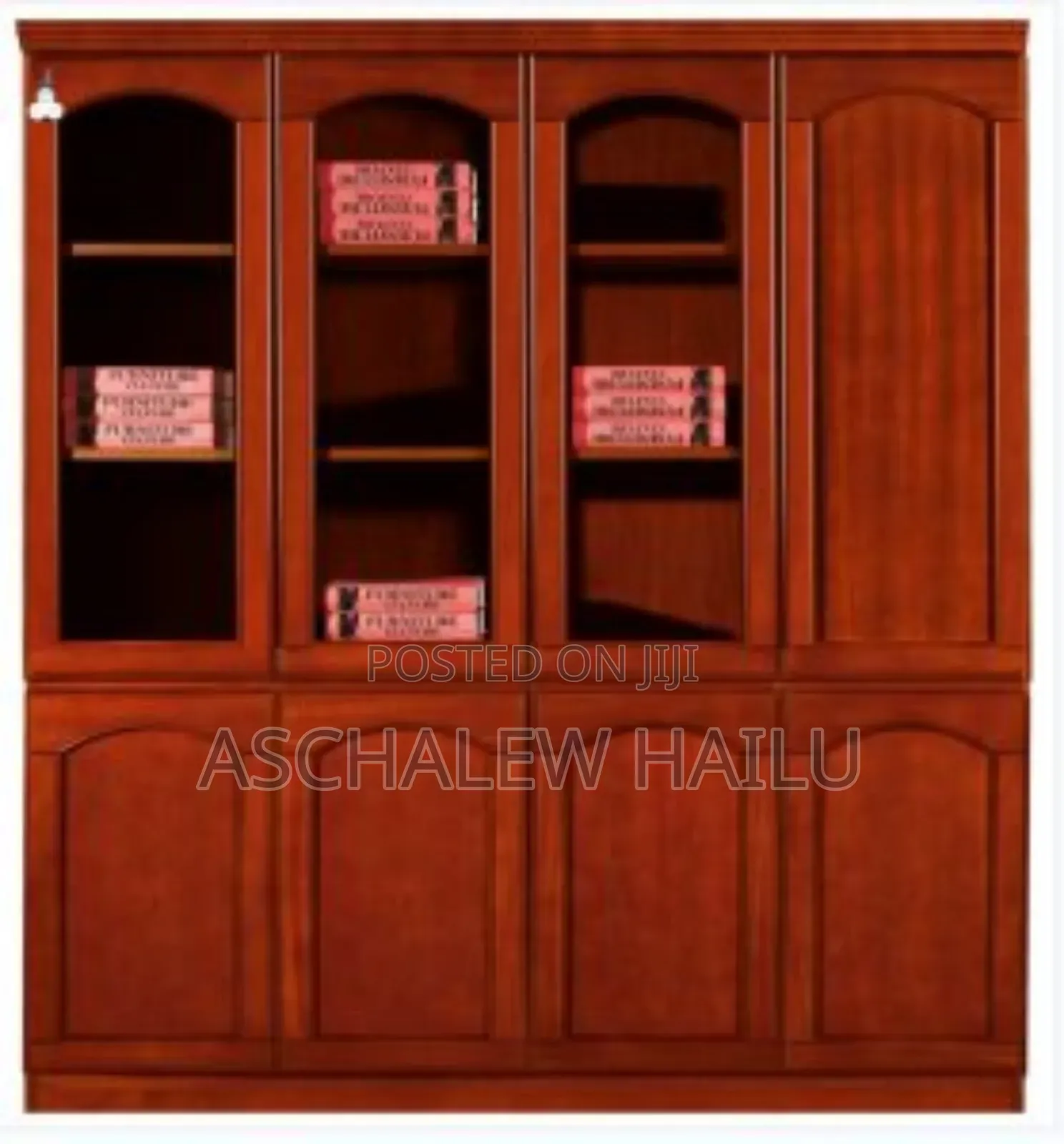 4 Side Book or Document Shelf on Glass Cabinet