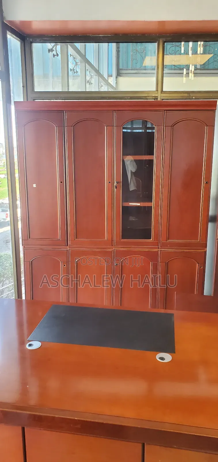 4 Side Book or Document Shelf on Glass Cabinet