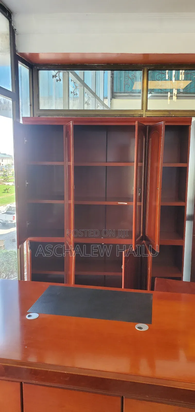4 Side Book or Document Shelf on Glass Cabinet