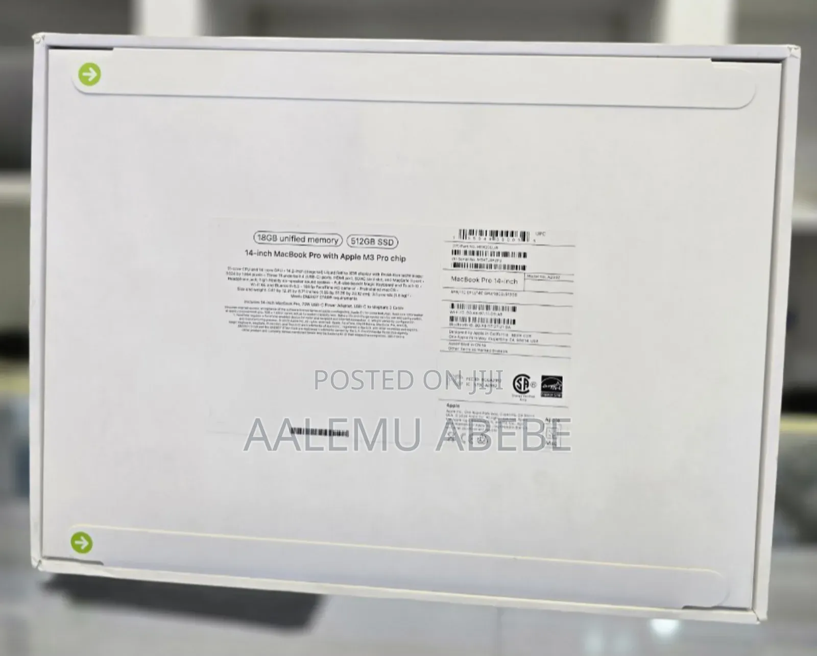 New Laptop Apple MacBook Pro 2023 M3 14-Inch 18GB Apple M3 SSD 512GB