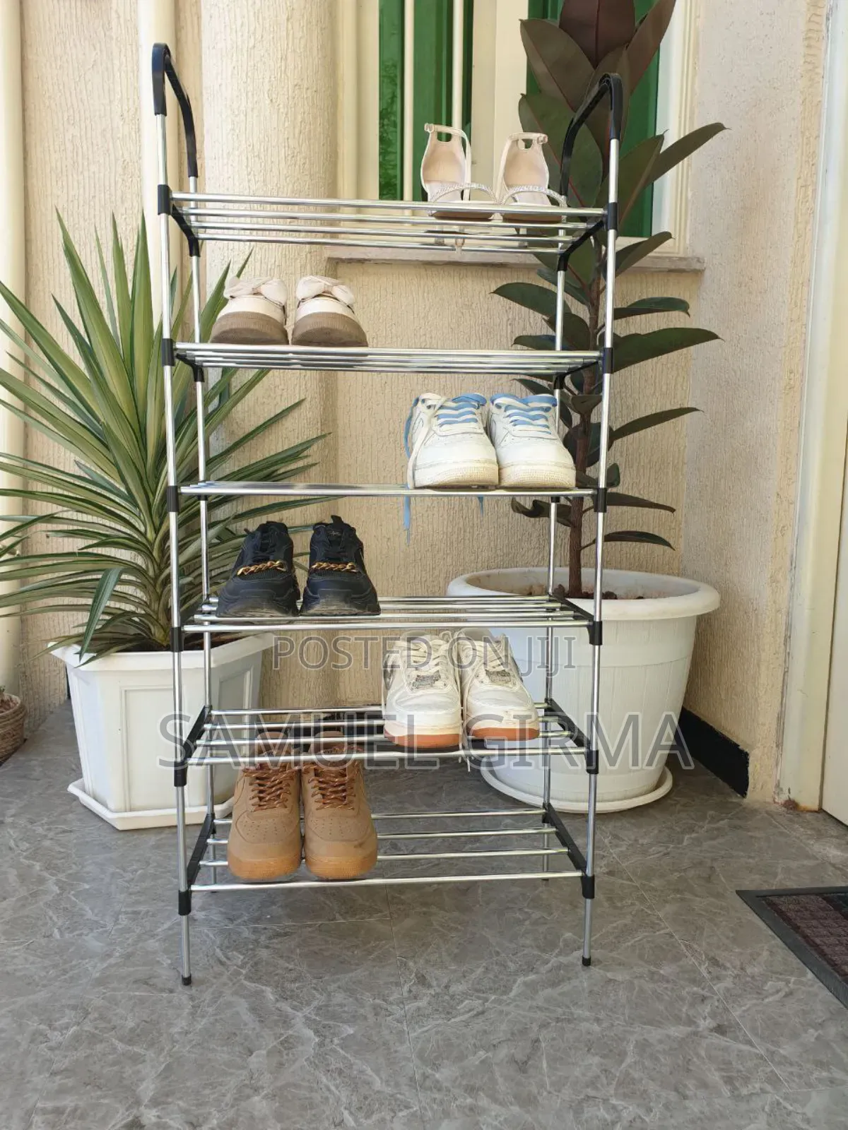 የብረት ቱቦ Door Step Shoe Rack