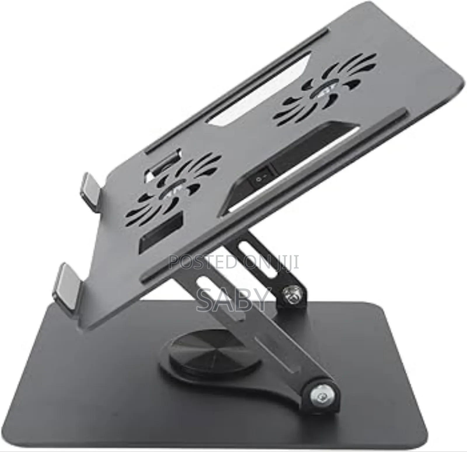 A Laptop Stand Fan With a 360 Rotating Base
