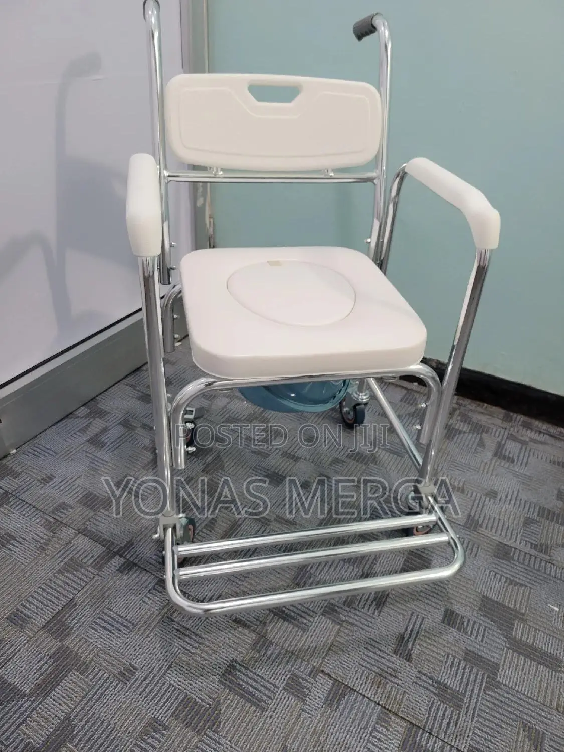 Bedside Commode With Armrests፬灿toilet Rolling Shower Chair