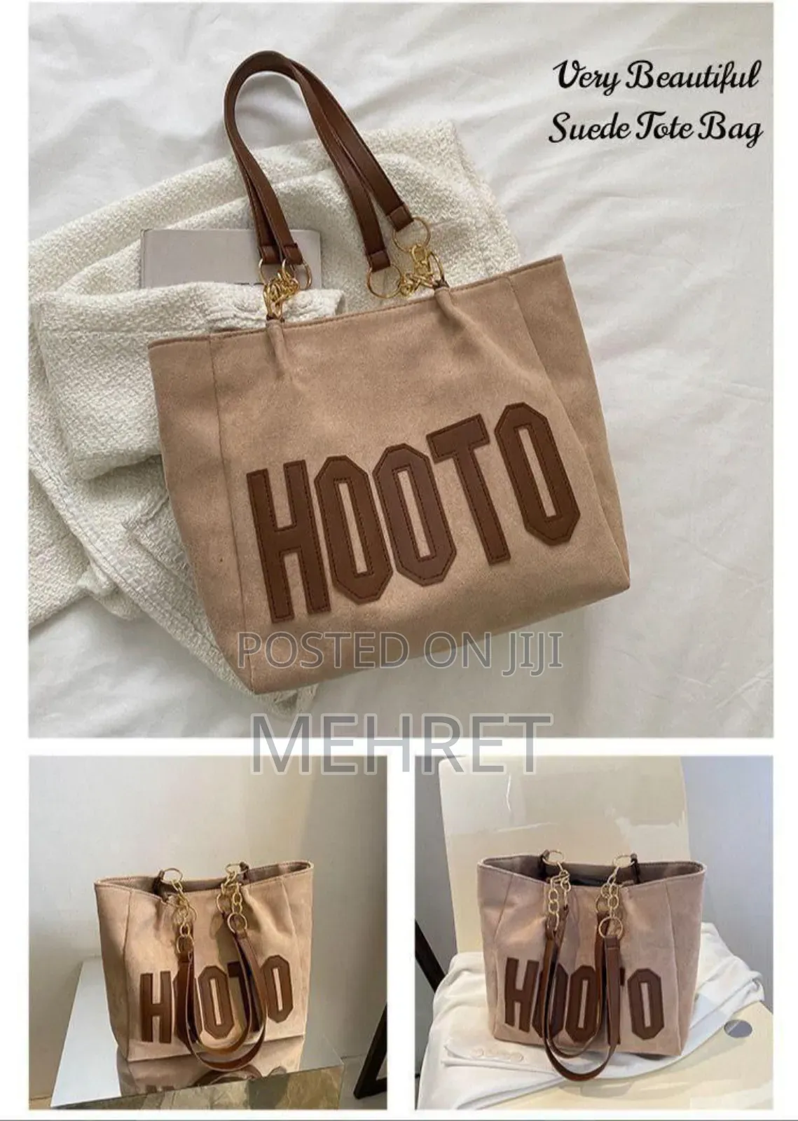 *Imported Very Stylish Beautiful Hooto Suede Tote Bag