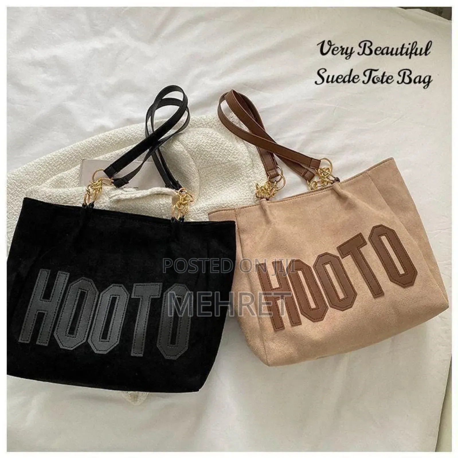 *Imported Very Stylish Beautiful Hooto Suede Tote Bag