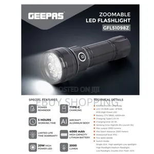 Photo - Geepas Zoomable Led Flashlight