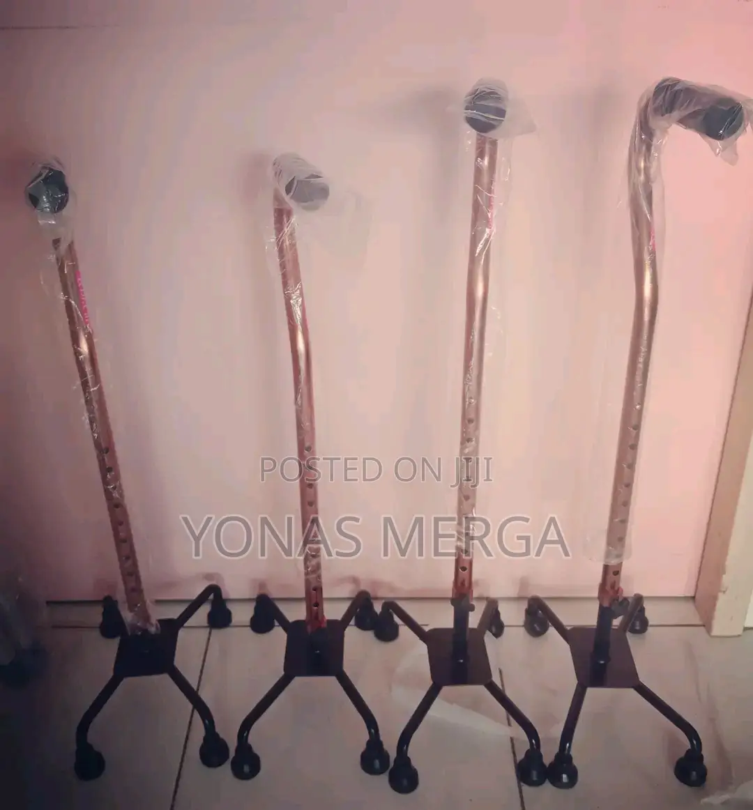 Walking Stick, Adjustable Height(Quadripod)4legs_chrome Base