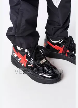 Photo - Bapesta Bathing Ape Black Red Master Quality Shoes