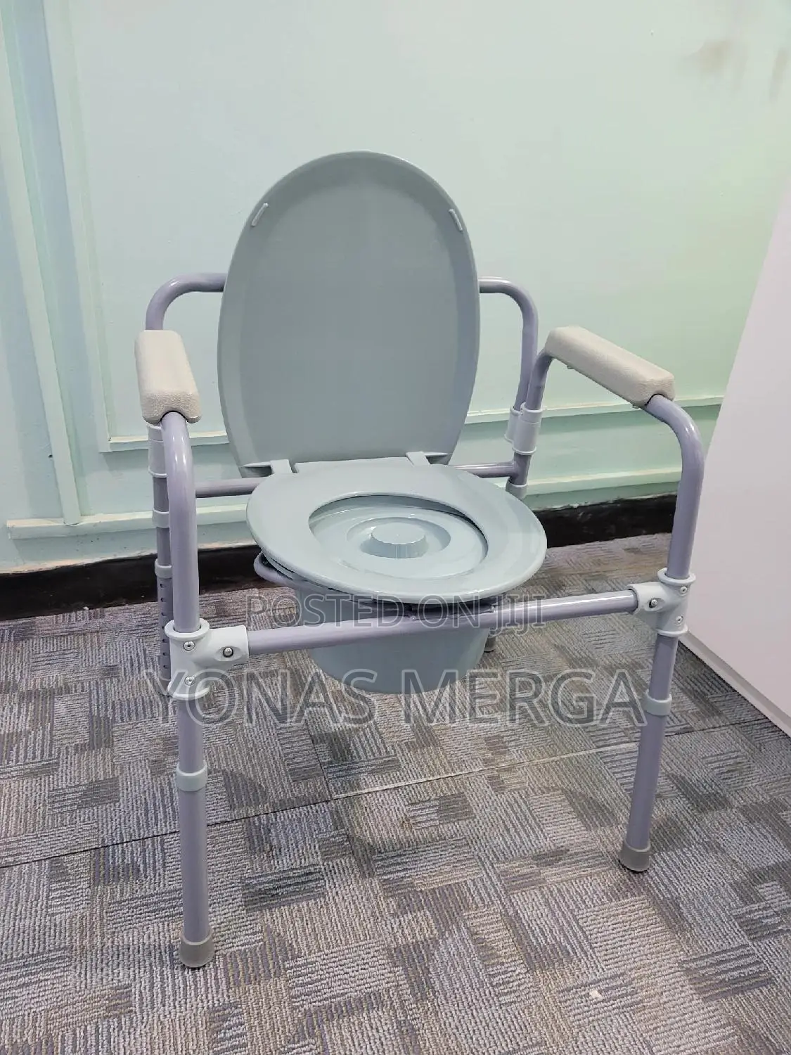 Toilet=Steel Drop-Arm Commode Chair፵苺transfer Bench/Commode