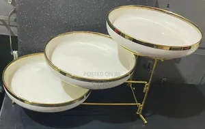 3 Tier Oval Serving Platter Stand Set
