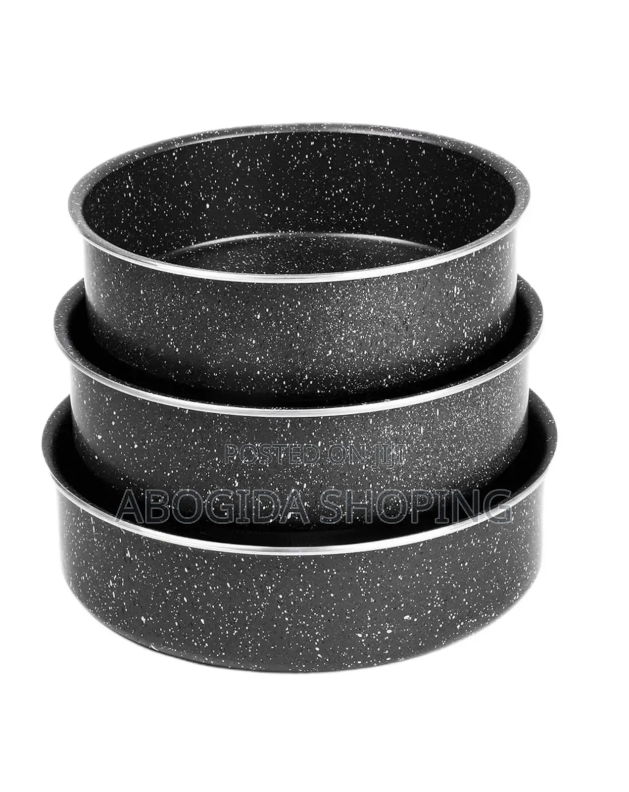 3pcs Momcoc Granite Coated Round Baking Pan