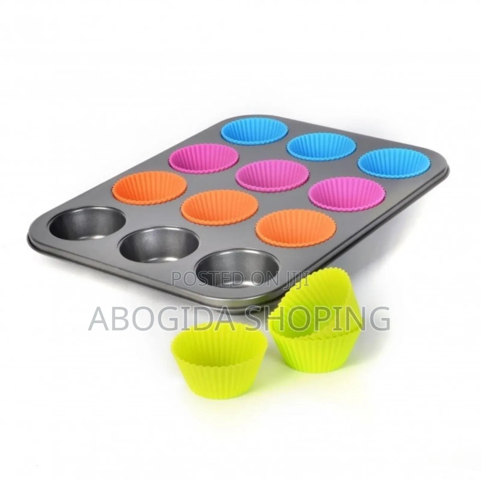 Silicone 12-Hole Muffin Pan – Non-Stick Durable