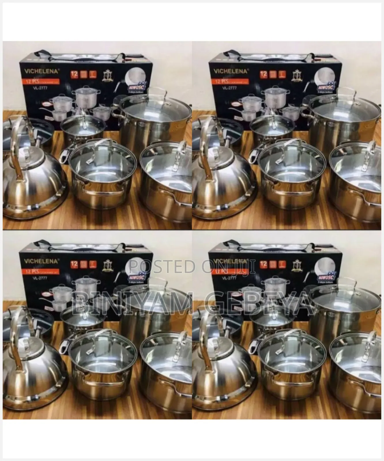 ኦሪጅናል ድስቶች የማይዝጉ Stainless Steel 12pcs Cookware