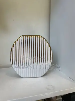 Luxury Modern Ceramic Vase Gold and White Flower Vase