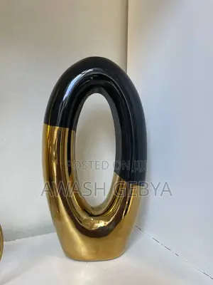 Luxury Modern Ceramic Vase Gold and Black Flower Vase