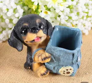 Adorable Dog Pen Holder Resin Cup