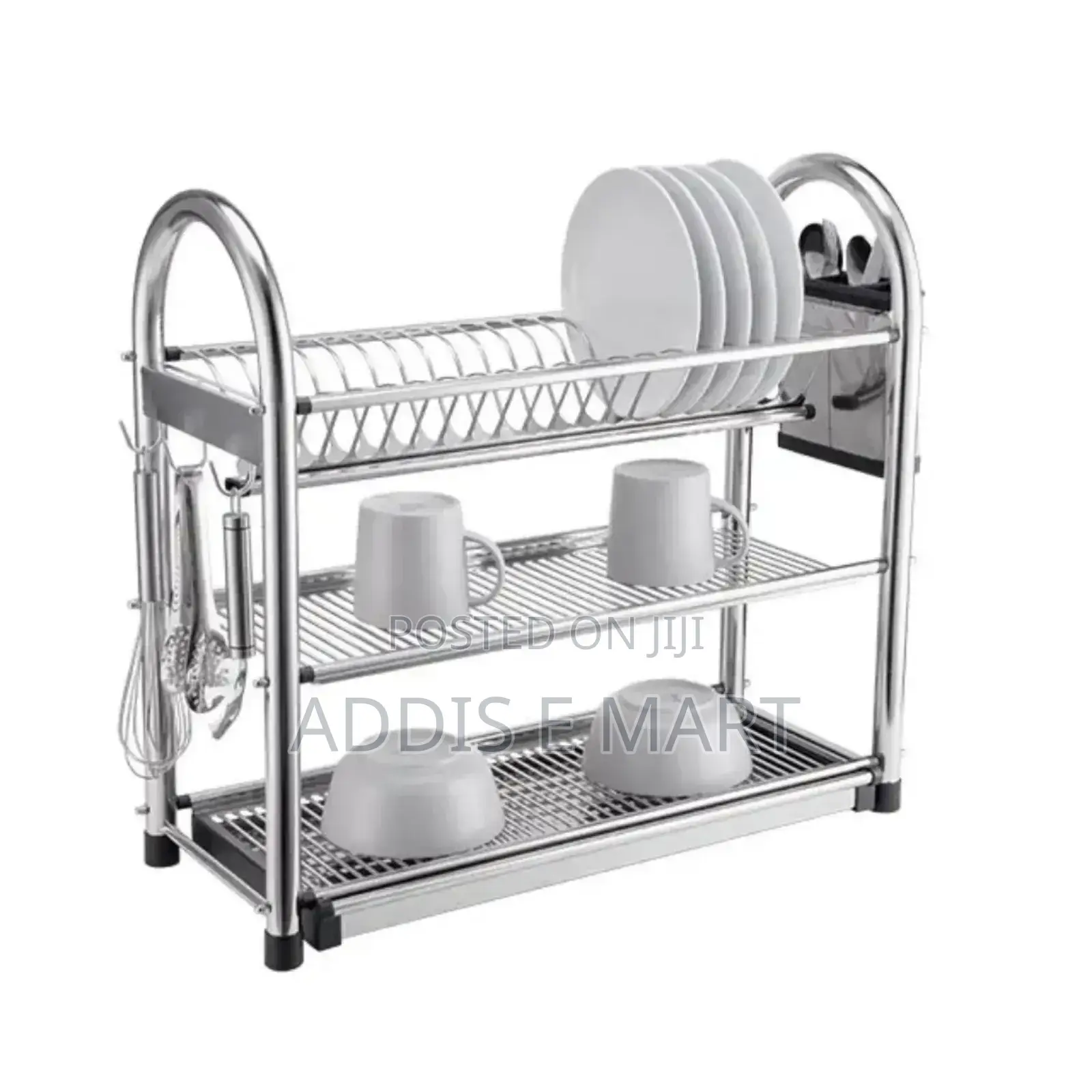 ባለ3ደረጃ የሰሃን ማንጠፍጠያ / 3 Tier Kitchen Dish Rack