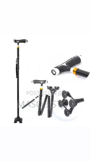 4 እግር ያለው ከአልሙኒየም የተሰራ ከዘራ / Telescopic Elderly Crutch