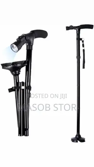 4 እግር ያለው ከአልሙኒየም የተሰራ ከዘራ / Telescopic Elderly Crutch