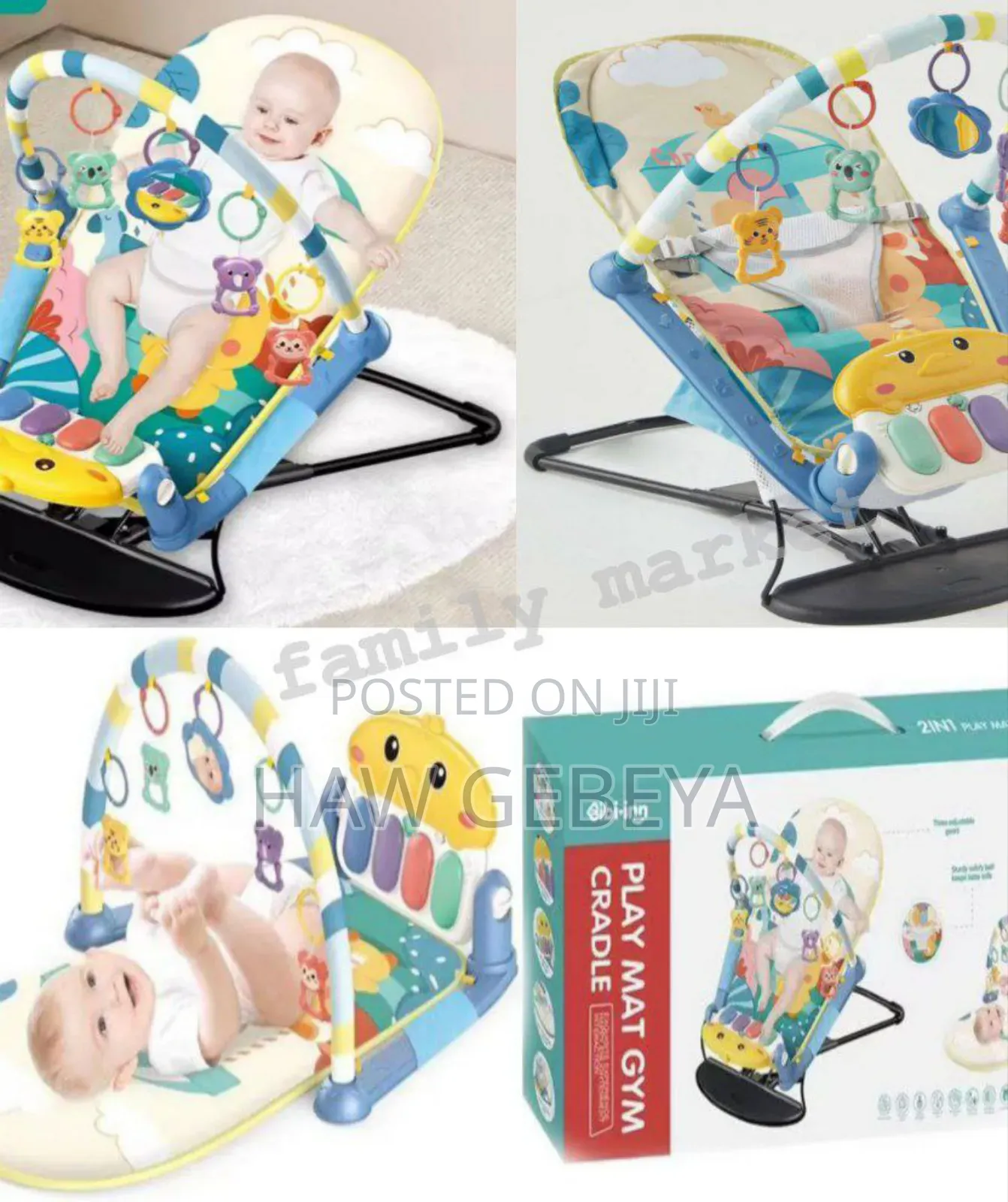 2 in 1 Multi-Function Rocking Chair Safty Play Piano Gym