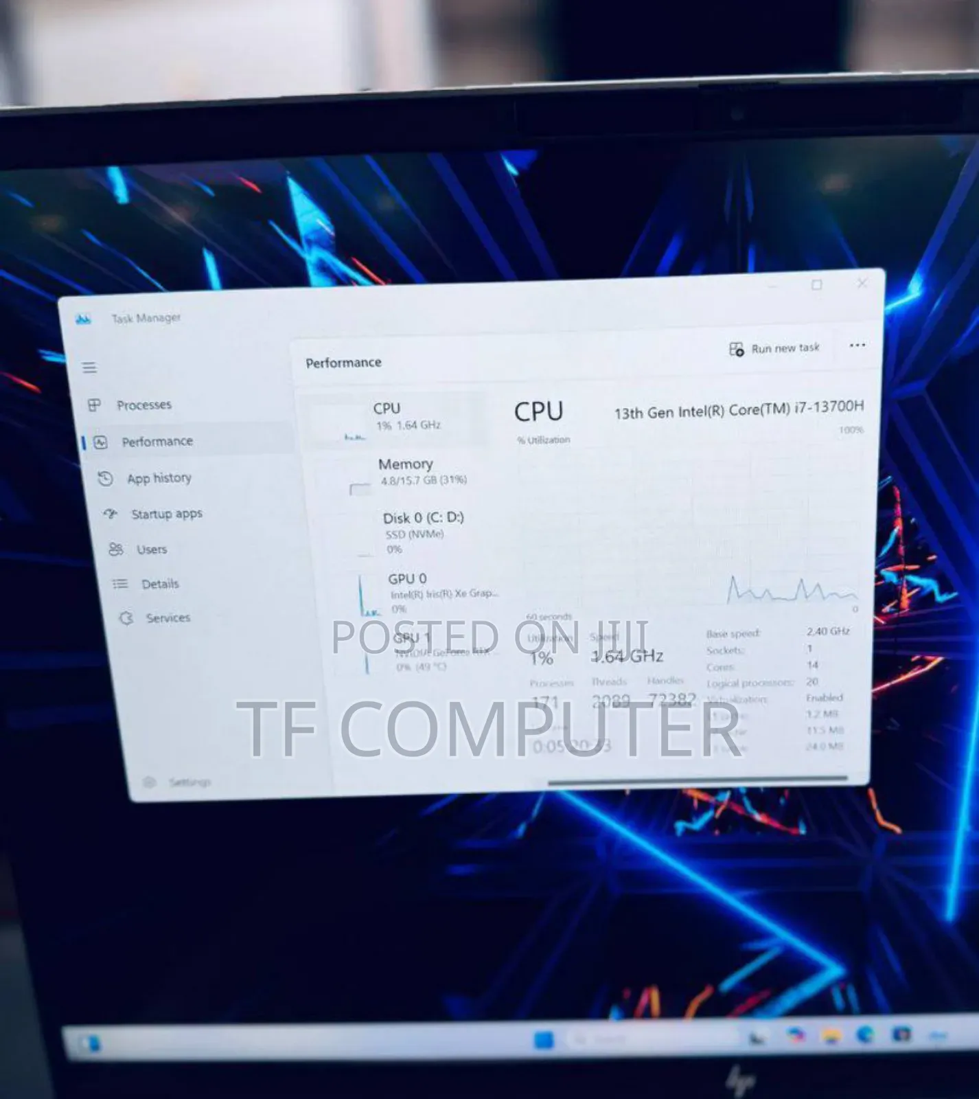 New Laptop HP 16GB Intel Core I7 SSD 1T