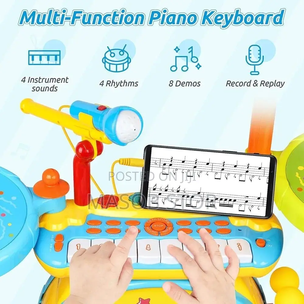 3 in 1 Musical Learning Toy 8 Keys Electronic Keyboard