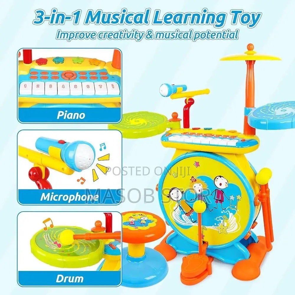 3 in 1 Musical Learning Toy 8 Keys Electronic Keyboard