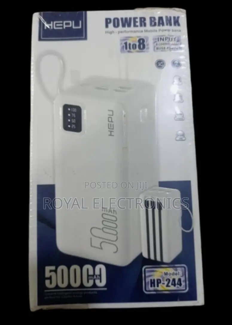 Hepu 50,000 አምፒር ፖወር ባንክ (22.5 Watt Super Fast Charging )
