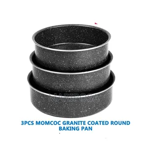 3pcs Momcoc Granite Coated Round Baking Pan