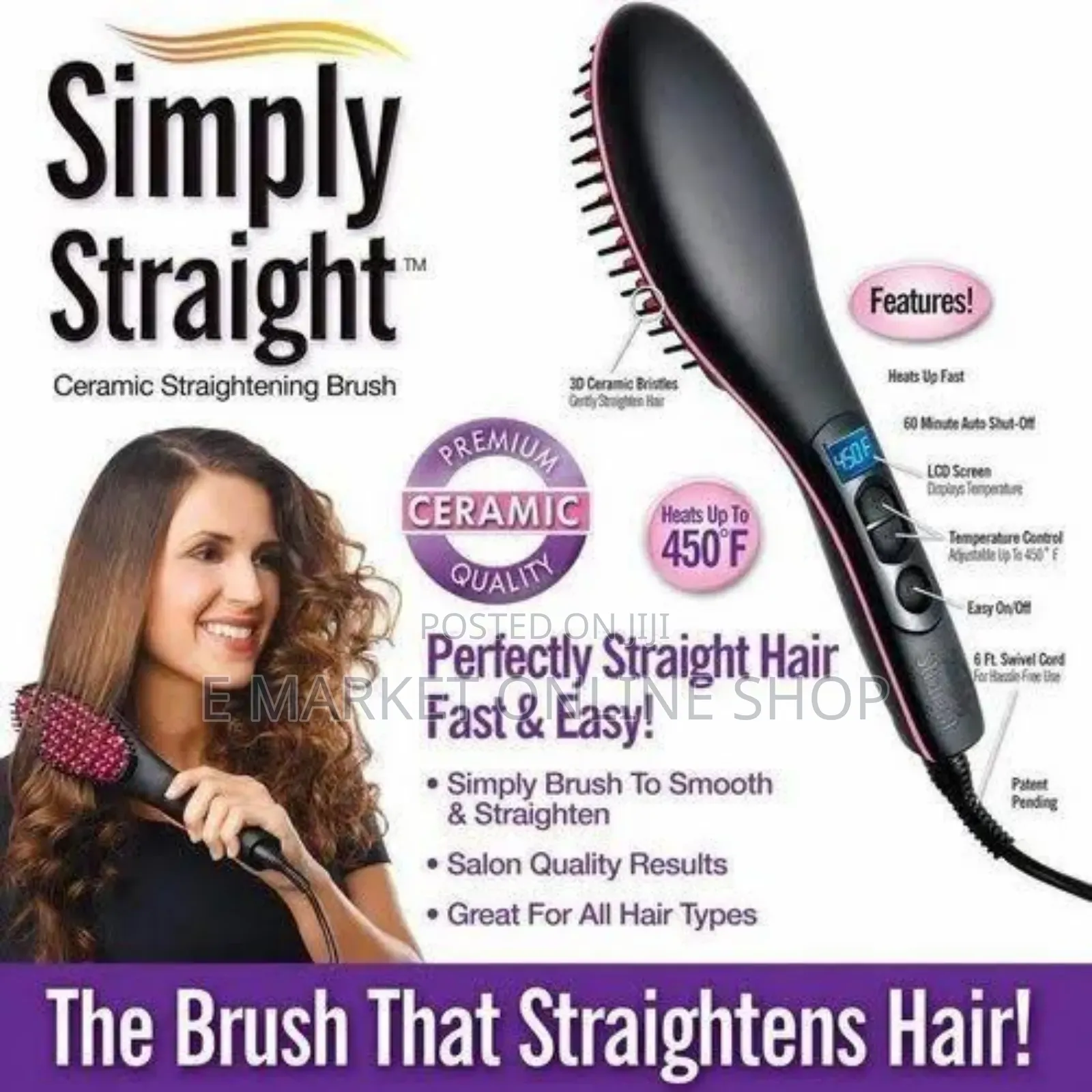 Simply Straight Ceramic Straighteners Brush