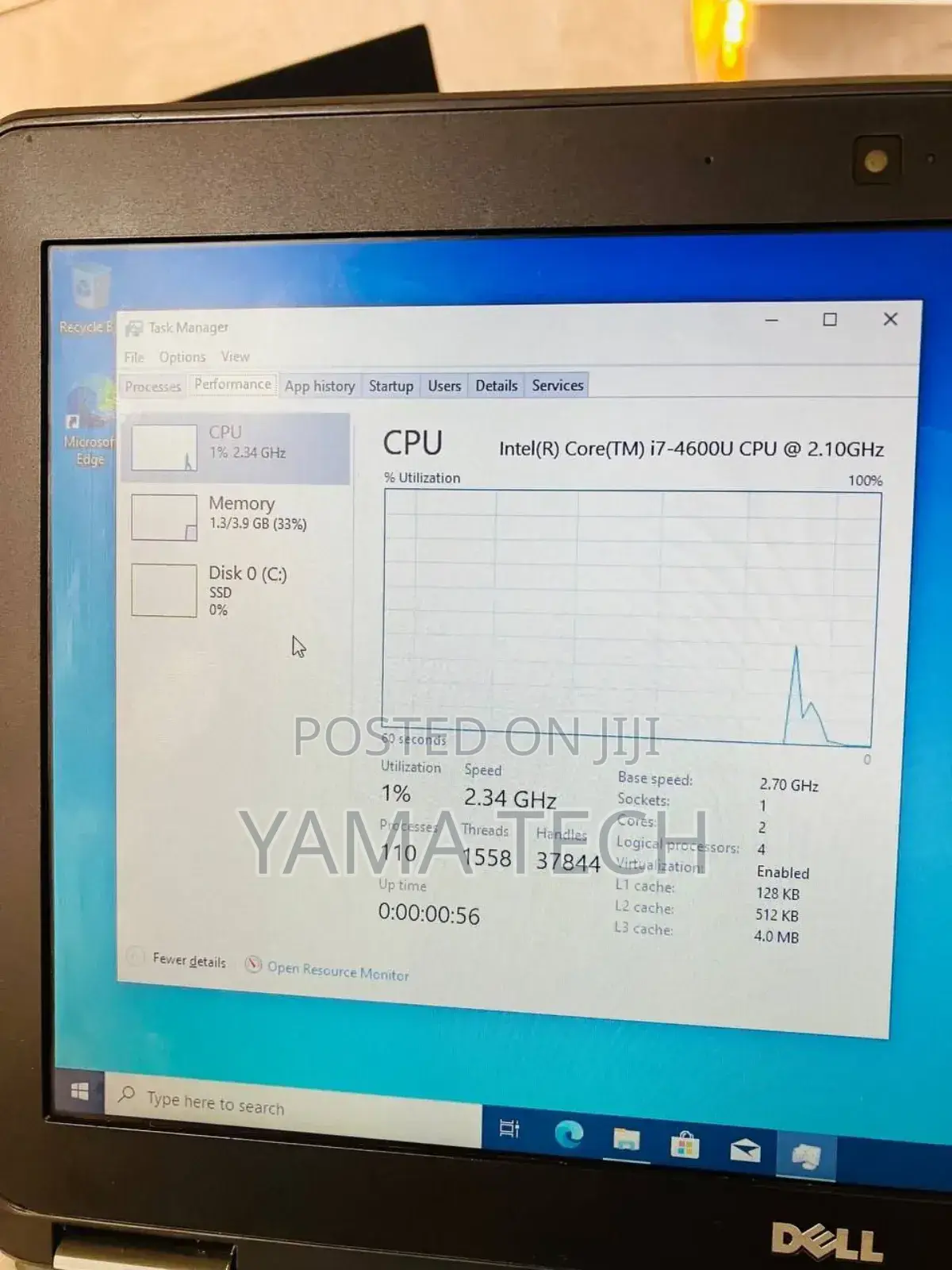 New Laptop Dell 4GB Intel Core I7 SSD 128GB