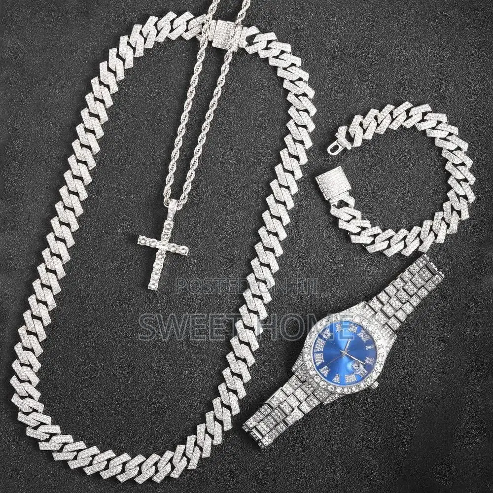Cuban Chain Necklace Set