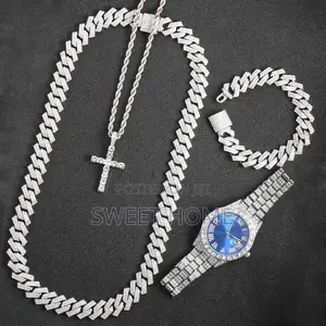Cuban Chain Necklace Set