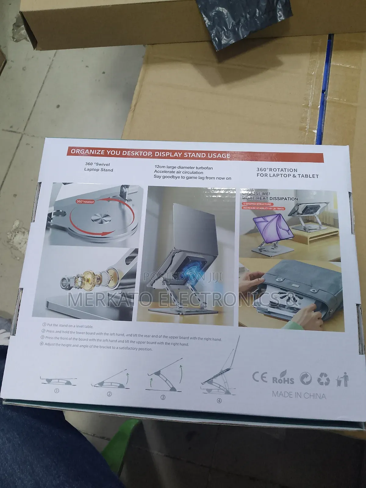 Laptop Stand With Fan 360 Rotation | Quality