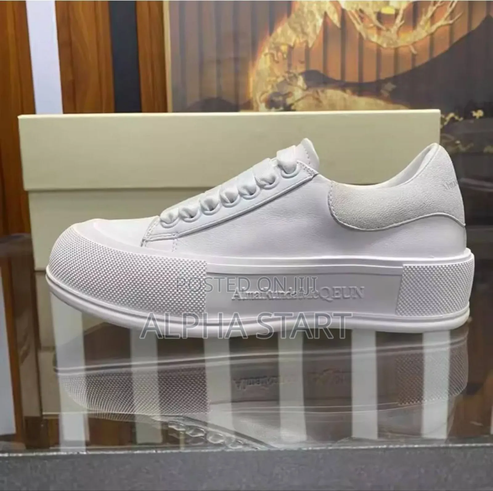 Alexander McQueen Deck Plimsole Platform Triple White’ Shoes