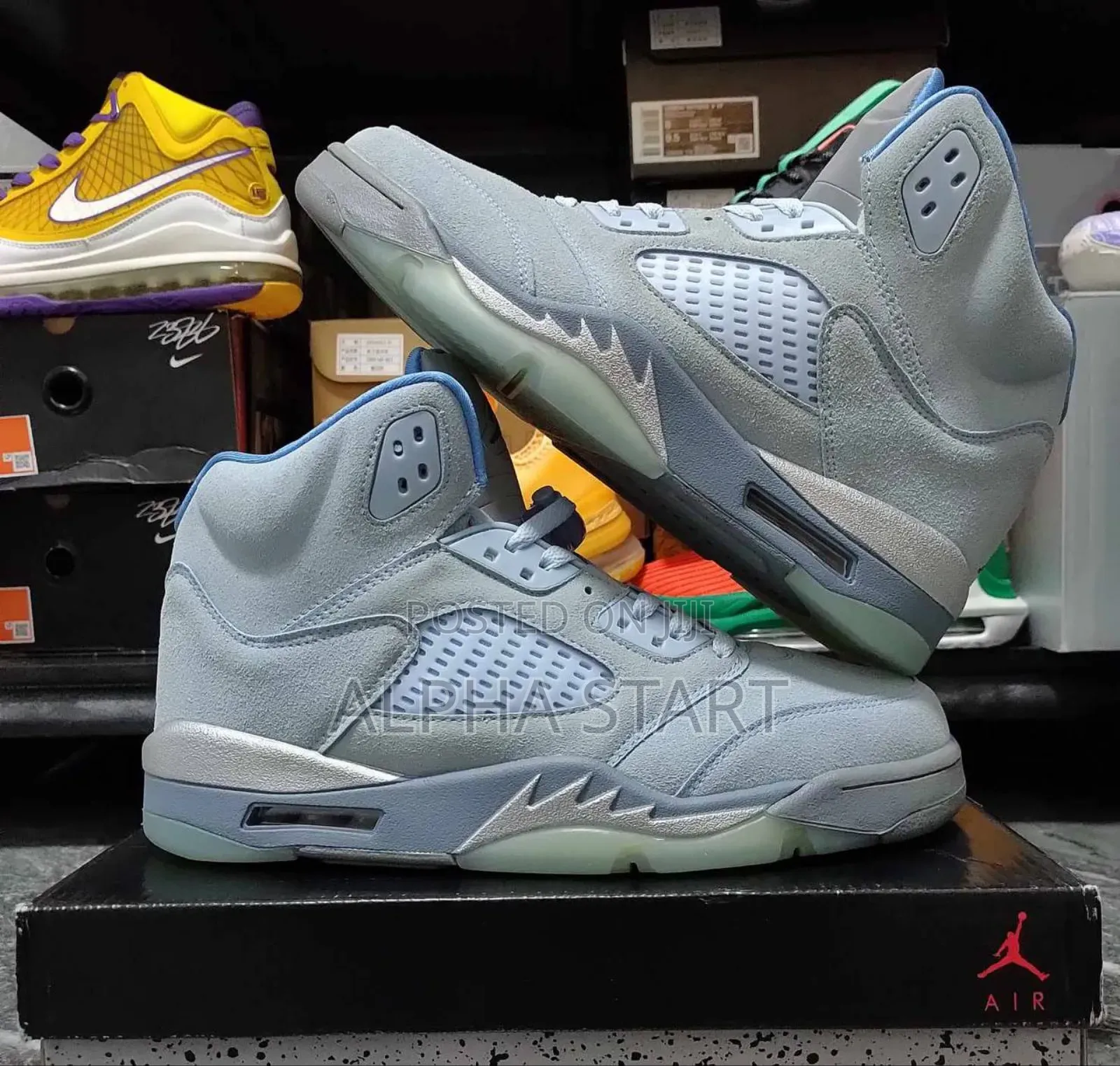  Air Jordan 5 Retro Hi ‘Blue Bird’ Shoes