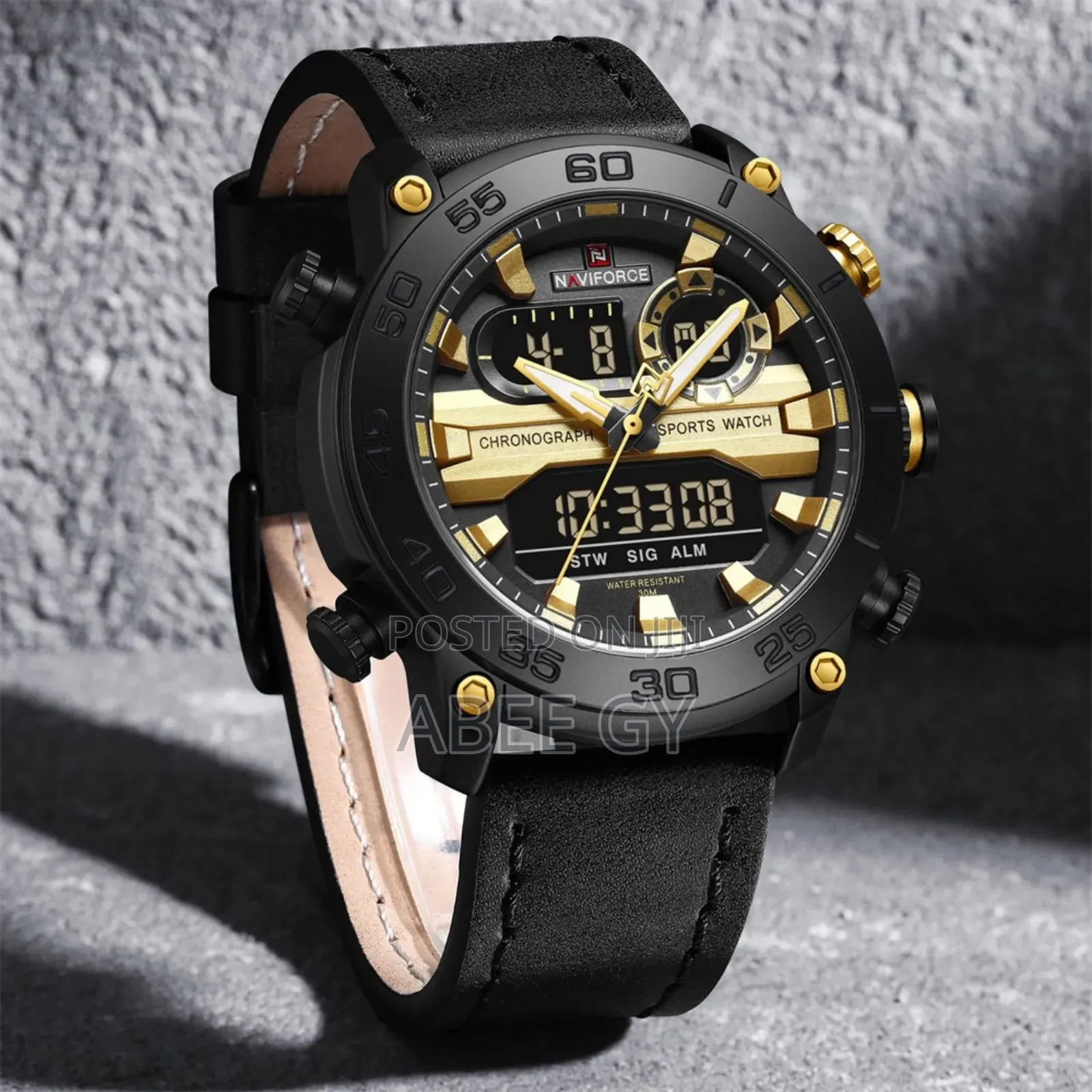Naviforce Quartz Original Bnew Digital Geniune Leather