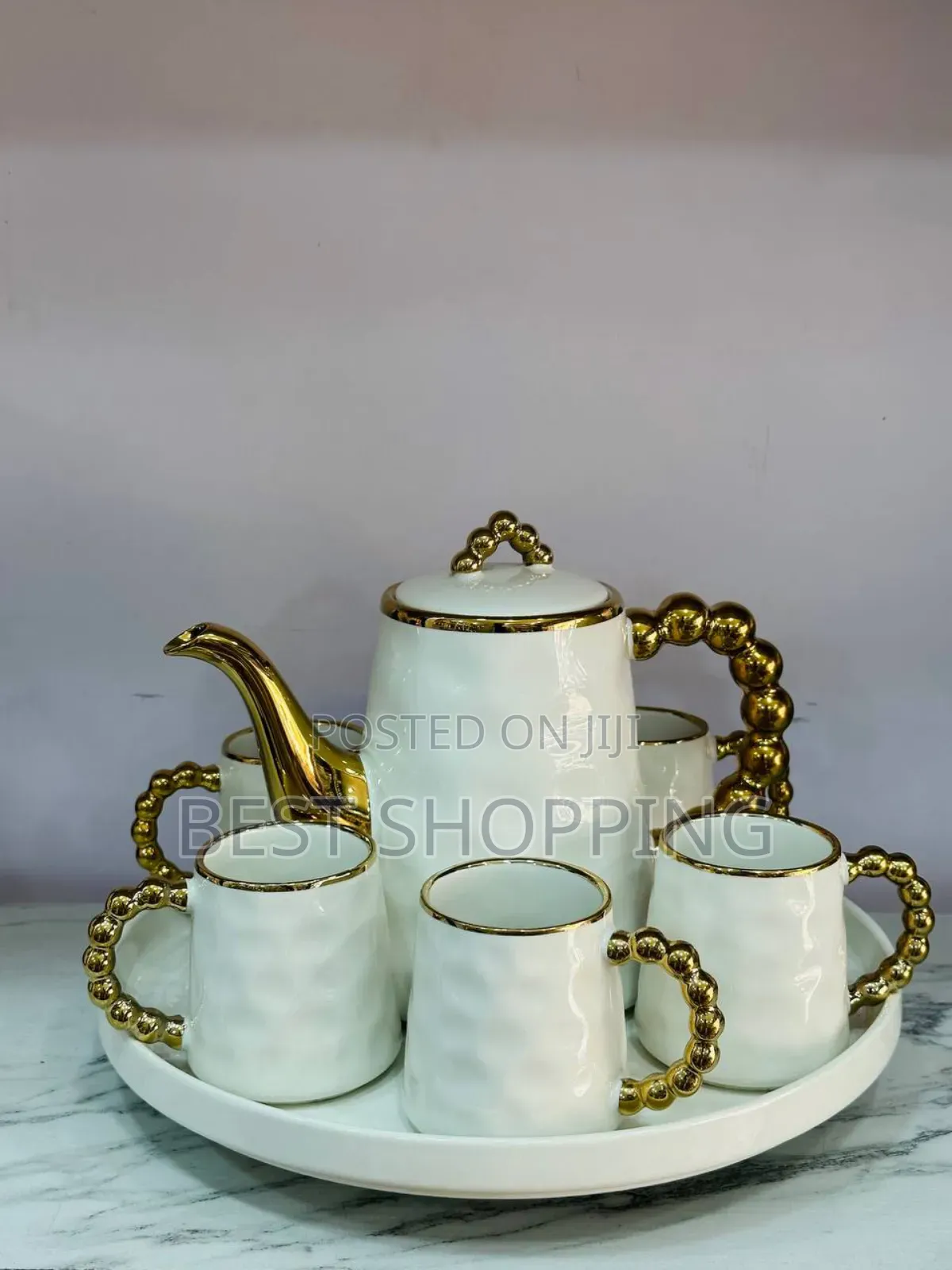 7 Set Ceramic Milk And Tea Serving Set የሻይ እና የወተት ማቅረቢያ