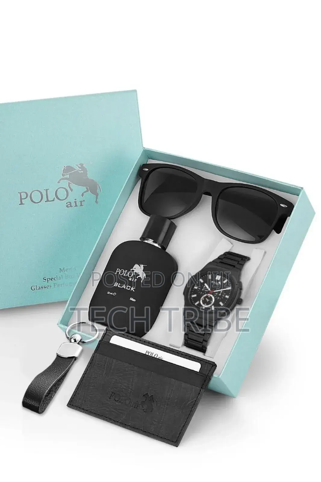 Polo Air Men's Gift Set Watch Glasses Perfume Special Box