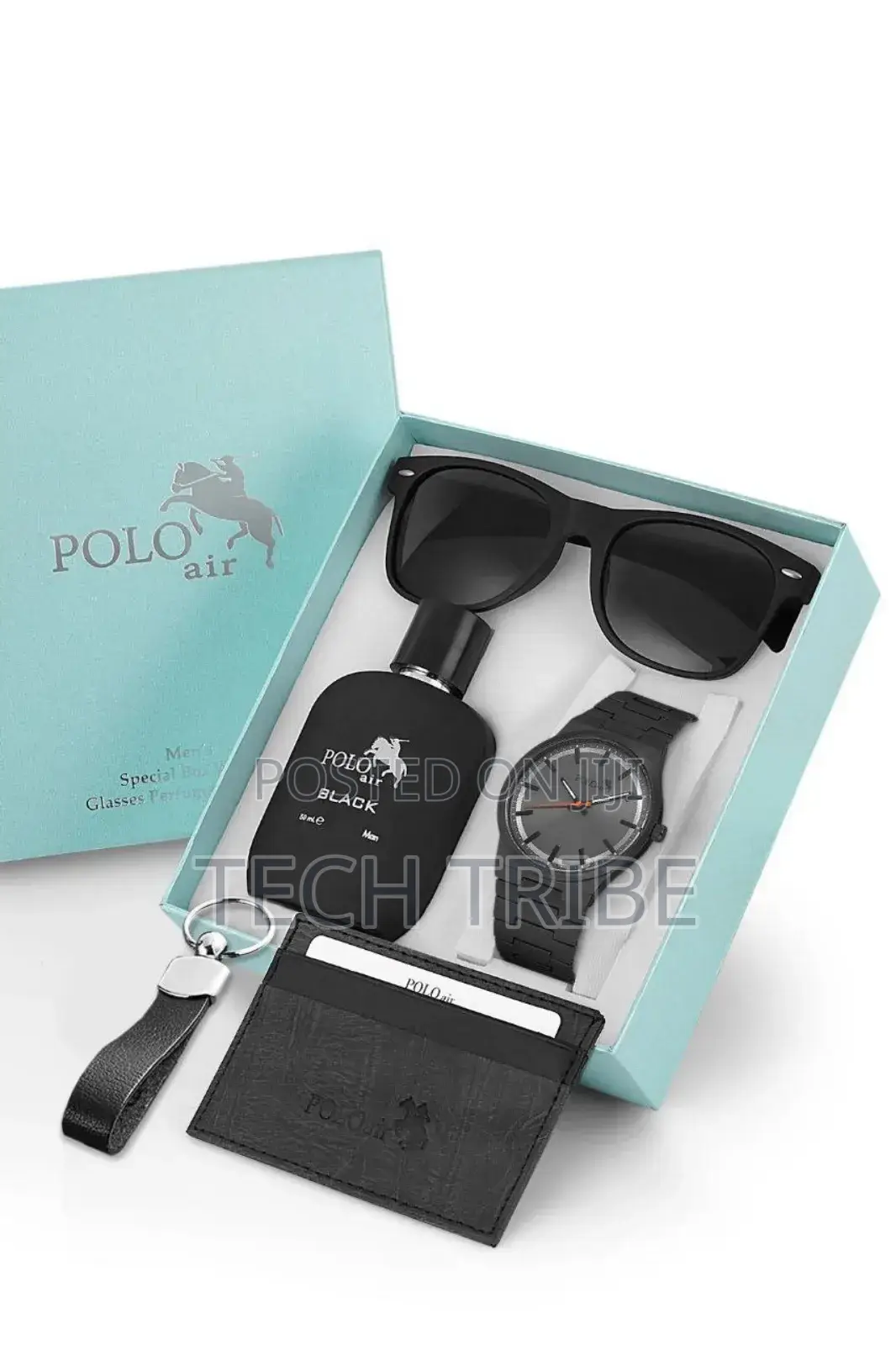 Polo Air Men's Gift Set Watch Glasses Perfume Special Box