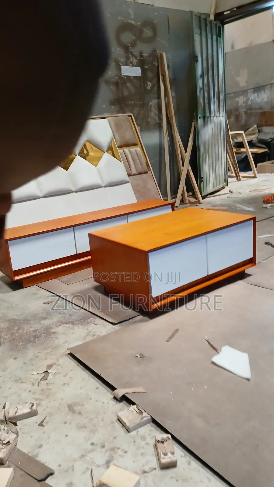 Oak Table and Tv Stand Set