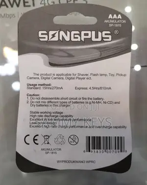 Songpus Rechargeable Aaa Battery